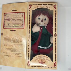 Vintage Applause Plush Holiday Keepsake Raggedy Ann Cloth Rag Doll 17" 2001 NIB